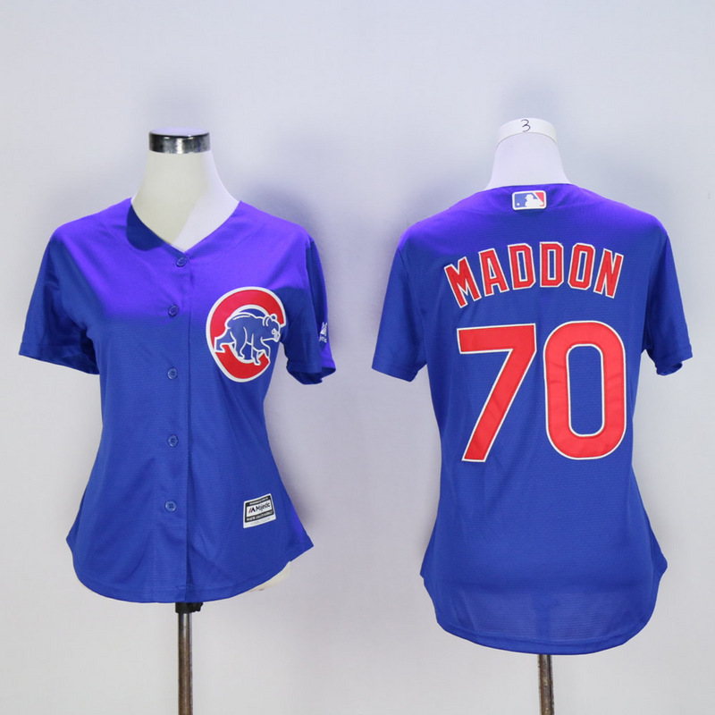 Women Chicago Cubs #70 Maddon Blue MLB Jerseys